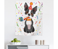 Parti Mikrofiber Duvar Halısı Kutlama Köpeği Desenli