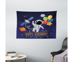 Astronaut Balloon Wide Tapestry