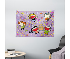 Children Birthday Wide Tapestry