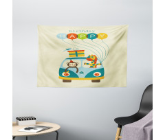 Hippie Birthday Van Wide Tapestry