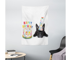 Bulldog Party Cake Tapestry