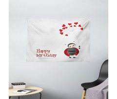 Birthday Ladybug Wide Tapestry