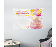 Girl Theme Cake Wide Tapestry