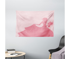 Pink Wedding Dress Wide Tapestry