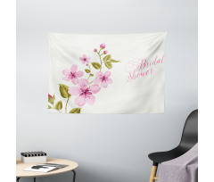 Spring Bridal Flowers Wide Tapestry