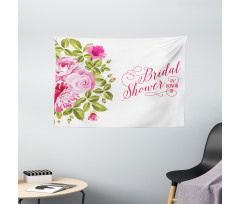 Bride Shabby Flowers Wide Tapestry
