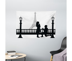 Paris City Lovers Wide Tapestry