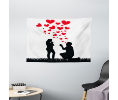 Proposal Hearts Wide Tapestry
