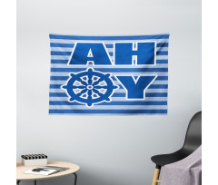 Nautical Wheel Wide Tapestry