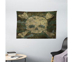 Rusty Aged Camo Design Wide Tapestry