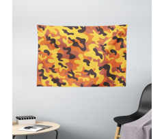 Lively Colorful Camo Art Wide Tapestry