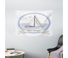 Yatch in Ocean Wide Tapestry