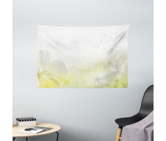 Bubbles Flowers Wide Tapestry