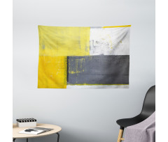 Pale Yellow Squares Wide Tapestry