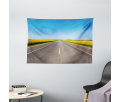 Sunflowers Road Wide Tapestry