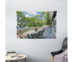 Home Patio Balcony Lake Wide Tapestry