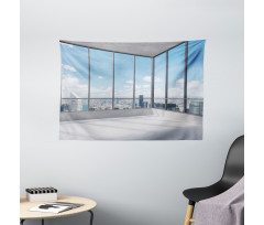 Office with Sunny Sky Wide Tapestry
