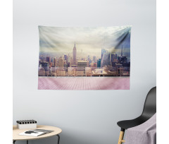 New York Usa Roof View Wide Tapestry