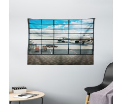 Shangai Airport Plane Wide Tapestry