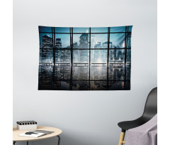 New York at Night Scenery Wide Tapestry