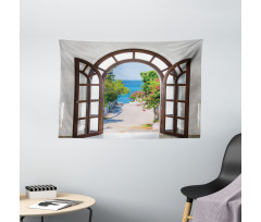 Summer Home in Garden Wide Tapestry