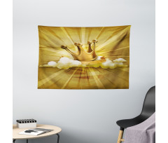 Fairytale Crown and Clouds Wide Tapestry