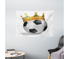 Football Soccer with Crown Wide Tapestry