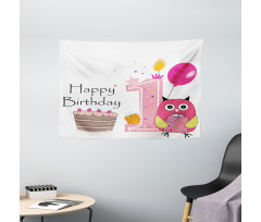 First Birthday Cake Wide Tapestry