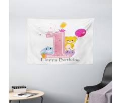 Princess Girl Party Wide Tapestry