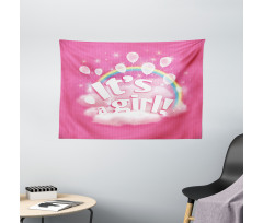 Its a Girl Words Wide Tapestry