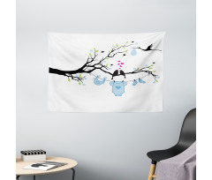 Birds Child Clothes Wide Tapestry