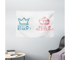 Girl Queen Boy King Wide Tapestry