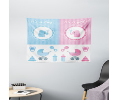 Girl Boy Newborn Baby Wide Tapestry