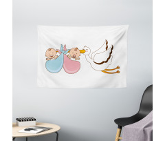 Babies Stork Playroom Wide Tapestry