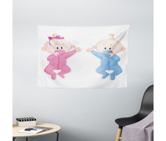 Babies with Pacifiers Wide Tapestry