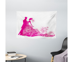 Dancing Couple Wedding Wide Tapestry