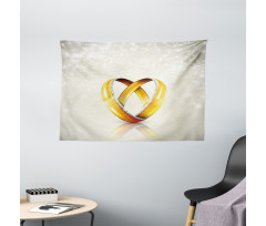 Pair of Rings Marriage Wide Tapestry