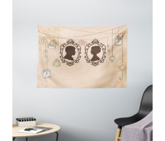 Married Couple Retro Wide Tapestry