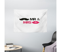 Lips Moustache Mr Mrs Wide Tapestry