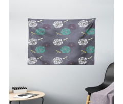 Dragonfly Flower Wide Tapestry