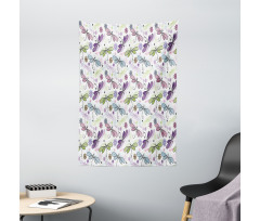 Dragonflies Flowers Tapestry