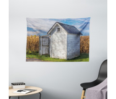 Country Cottage Wheat Wide Tapestry