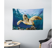 Hawksbill Sea Turtle Wide Tapestry