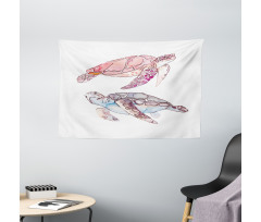 Watercolor Soft Artwork Wide Tapestry