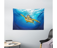 Blue Waters Swimming Wide Tapestry