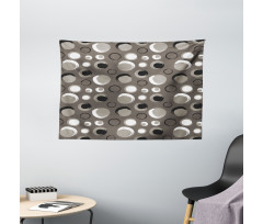 Dots Brushstrokes Grunge Wide Tapestry