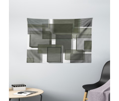Cubes Modern Abstract Wide Tapestry
