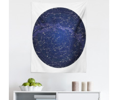 Astroloji Mikrofiber Duvar Halısı Yıldız Haritası