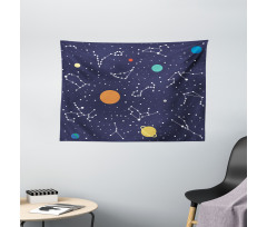 Zodiac Planets Wide Tapestry