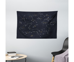 Stars Sky Map Wide Tapestry